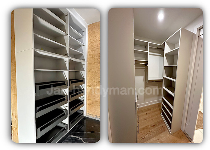 Filler panels fitted around an IKEA PAX wardrobe