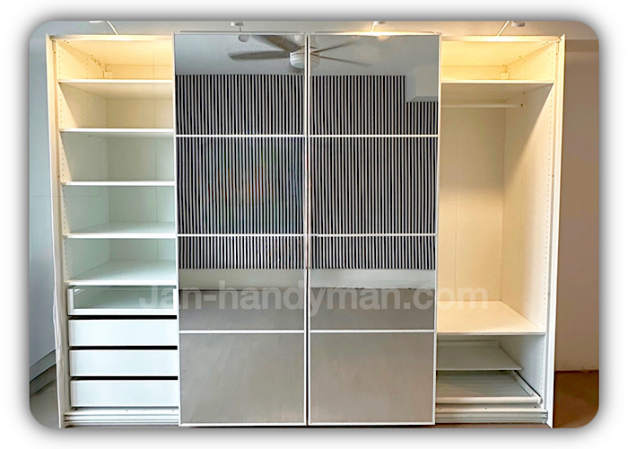 IKEA PAX wardrobe installation in a Toronto bedroom